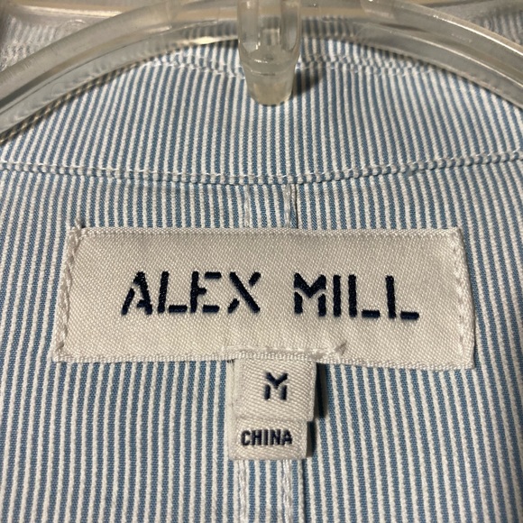 Alex Mill Men’s Striped Lightweight Jacket Button Closure 3 Pockets Sz Medium - Picture 5 of 15